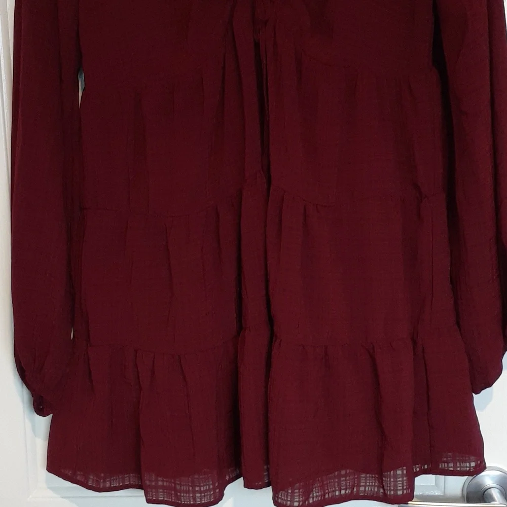BNWT Glassons sz 12 maroon red long sleeve dress - Picture 7 of 10